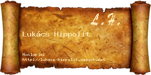 Lukács Hippolit névjegykártya